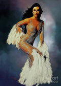 Cher White Feathers - Poster | Canvas Wall Art Print