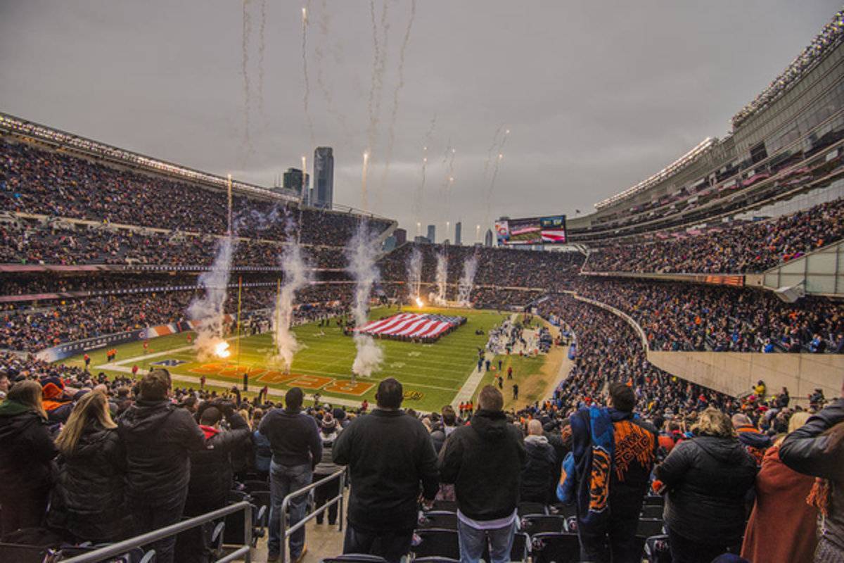 Chicago Bears Soldier Field National Anthem 7745 - Poster | Canvas Wall Art Print