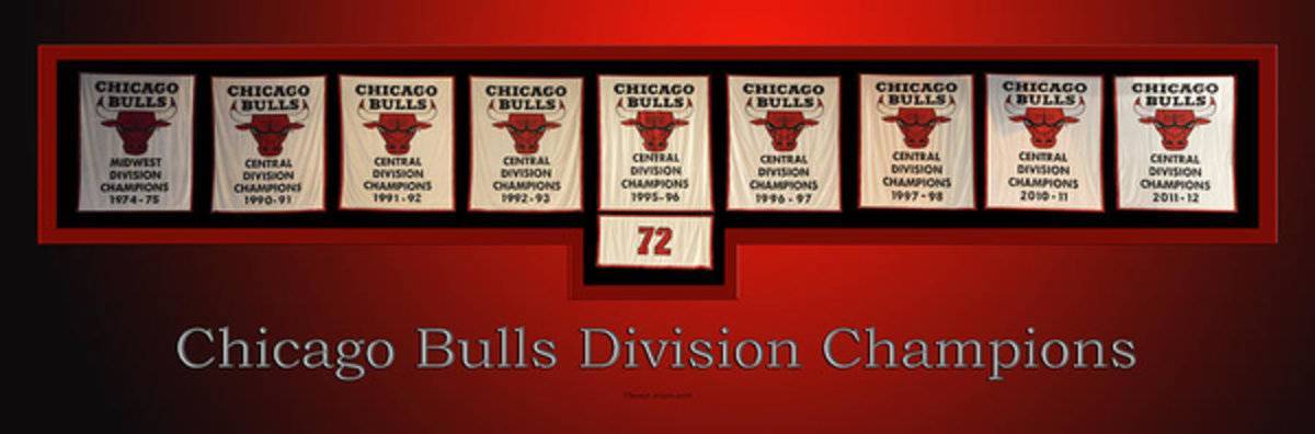 Chicago Bulls Division Champions Banners - Poster | Canvas Wall Art Print