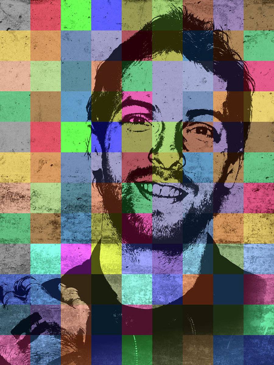 Chris Martin Coldplay Patchwork Portrait - Poster | Canvas Wall Art Print