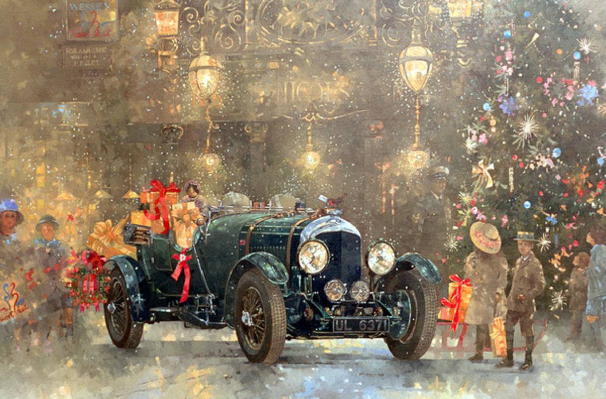 Christmas Bentley - Poster | Canvas Wall Art Print