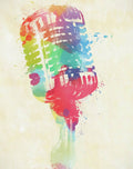 Colorful Microphone - Rapper - Poster | Canvas Wall Art Print