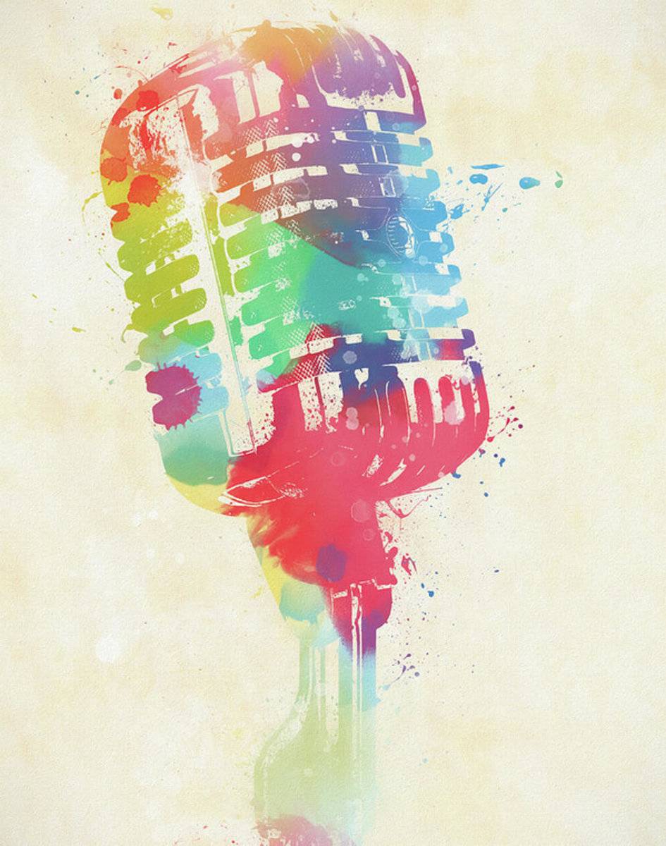 Colorful Microphone - Rapper - Poster | Canvas Wall Art Print