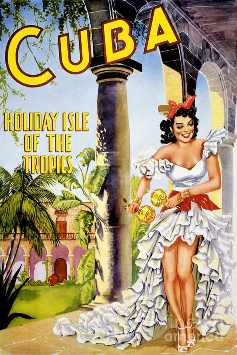 Cuba Holiday Isle Of The Tropics Vintage - Poster | Canvas Wall Art Print