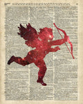 Cupid Amor Space And Stars Digital Collage Dictionary Art - Poster | Canvas Wall Art Print