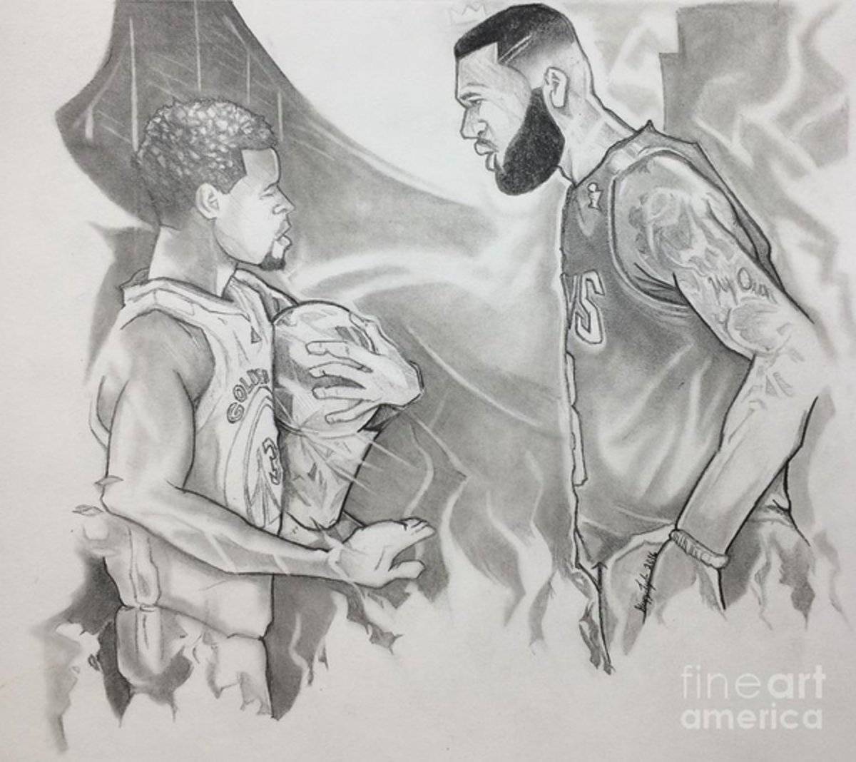 Curry Vs James - Nba Finals - Poster | Canvas Wall Art Print