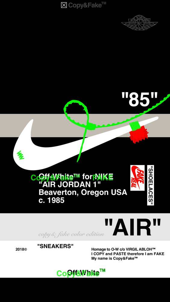 Nike Aj1 X Off-White Wallpaper - Poster | Canvas Wall Art Print