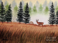 Deer On A Misty Morning - Poster | Canvas Wall Art Print