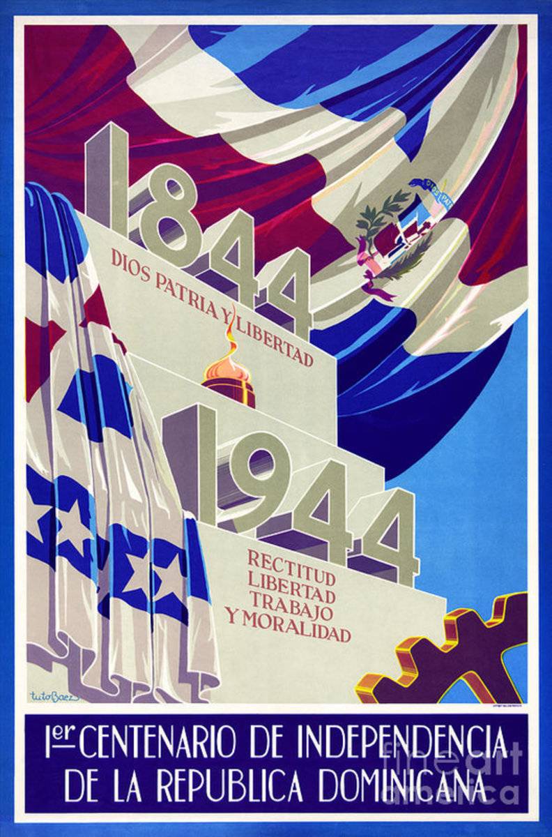Dominican Republic Centennial Vintage - Poster | Canvas Wall Art Print