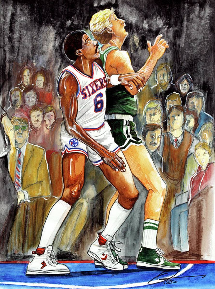 Dr.J Vs. Larry Bird - Poster | Canvas Wall Art Print