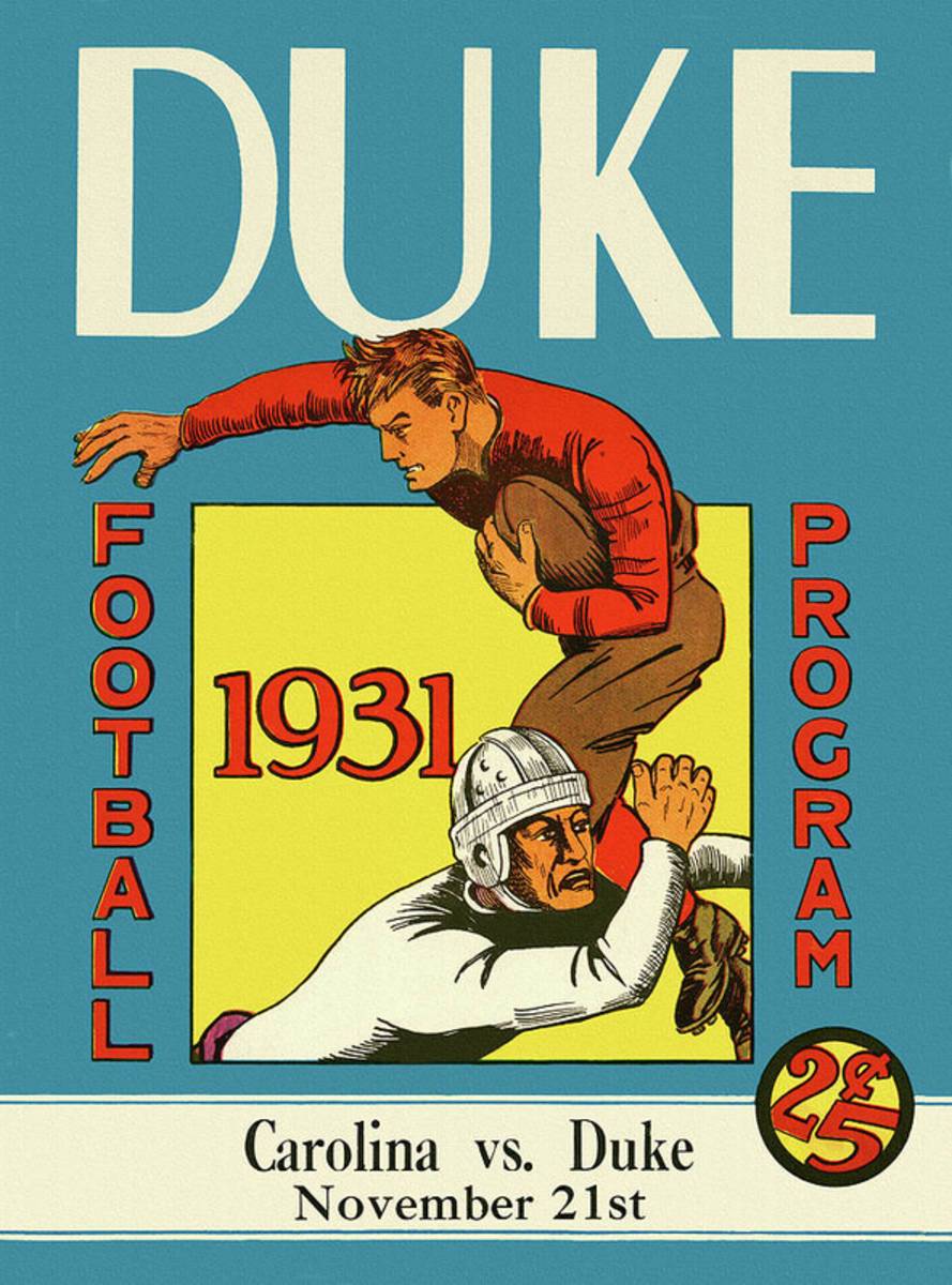 Duke V Carolina 1931 Football Program - Poster | Canvas Wall Art Print