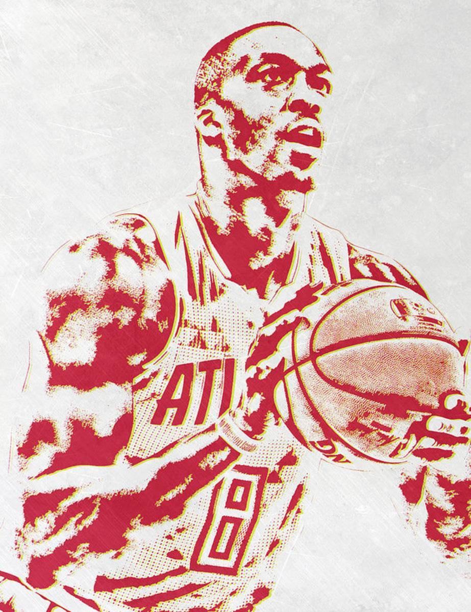 Dwight Howard Atlanta Hawks Pixel Art - Poster | Canvas Wall Art Print