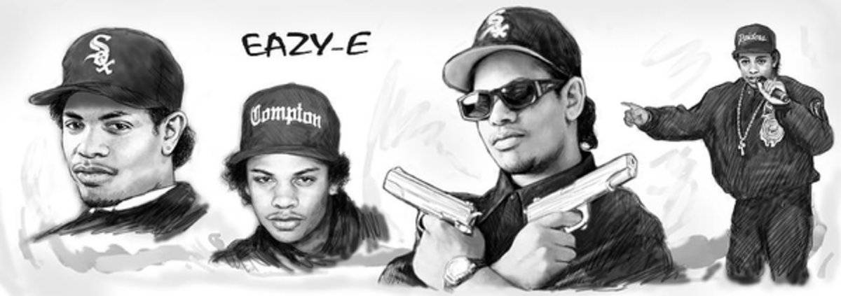 Eazy-E Art Drawing Sketch - Rapper - Poster | Canvas Wall Art Print
