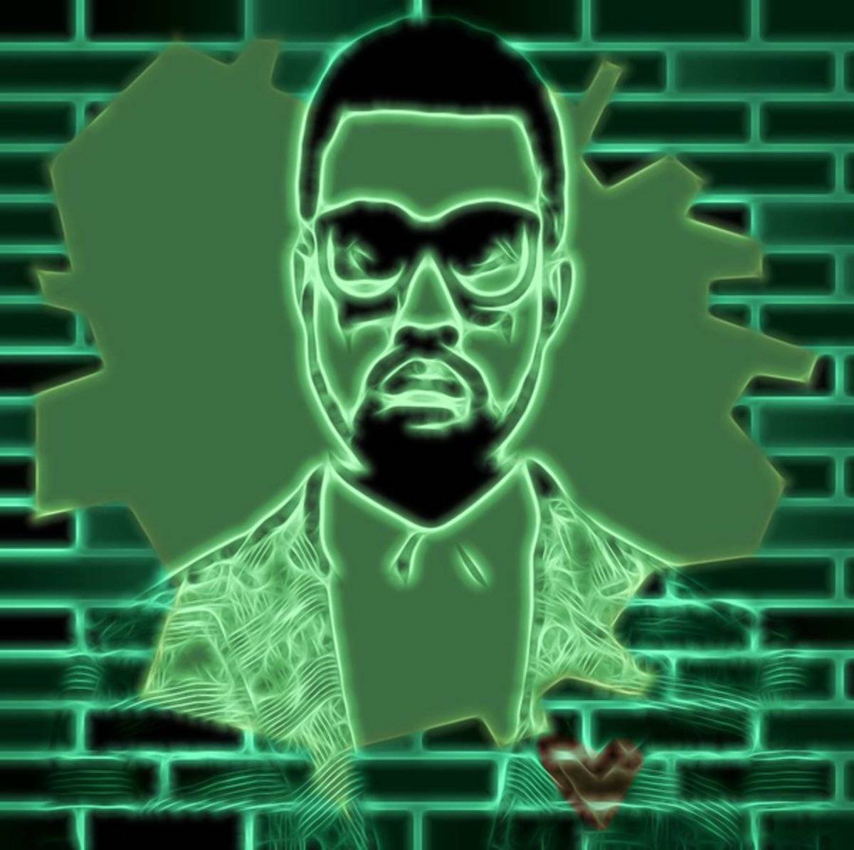 Electric Kanye West Graphic - Rapper - Poster | Canvas Wall Art Print