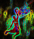 Electric Slam Dunk Basketball - Poster | Canvas Wall Art Print
