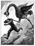 Elephant Bird Attack - Poster | Canvas Wall Art Print
