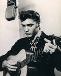 Elvis Presley Plays And Sings Into Old Microphone - Poster | Canvas Wall Art Print
