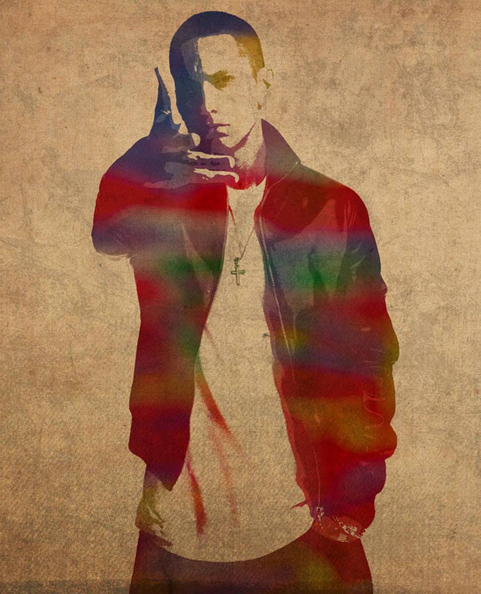 Eminem Watercolor Portrait - Rapper - Poster | Canvas Wall Art Print