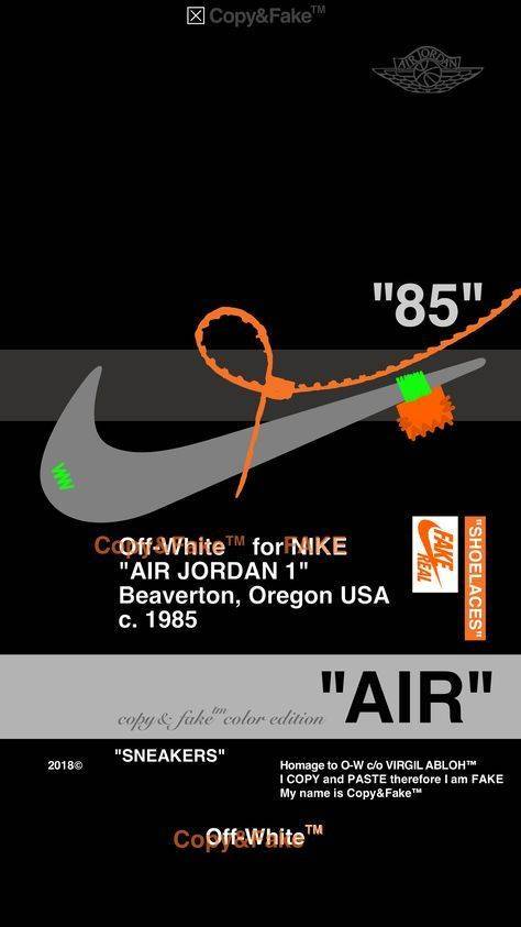 Nike Aj1 X Off-White Wallpaper - Poster | Canvas Wall Art Print