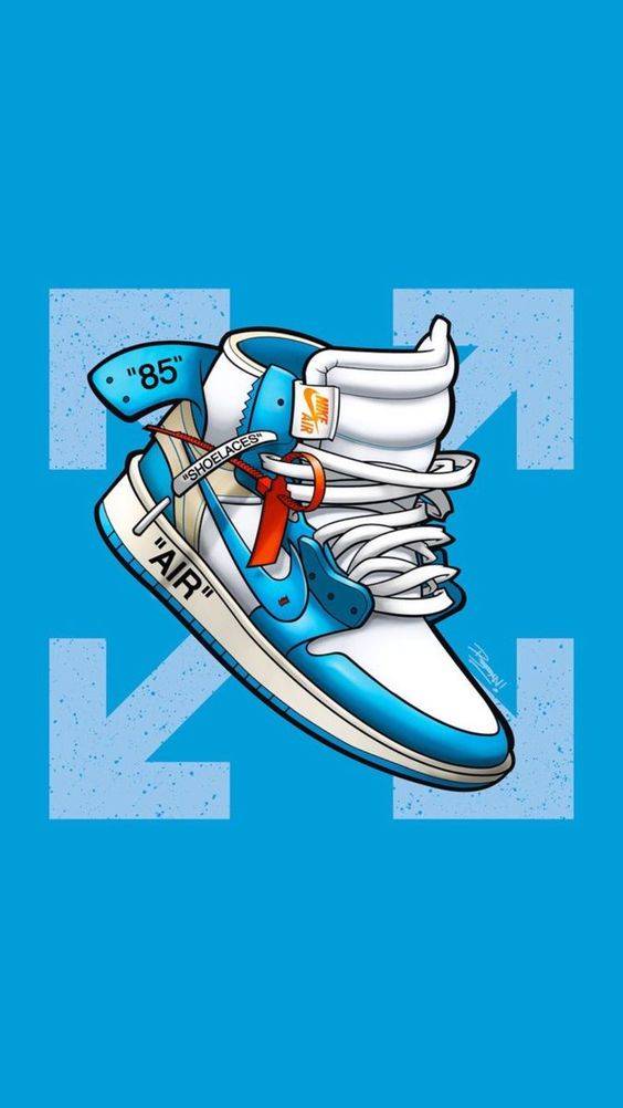 Off-White Nike Air Jordan Blue - Poster | Canvas Wall Art Print
