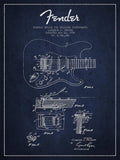 Fender Tremolo Device Patent Drawing From 1956 - Poster | Canvas Wall Art Print