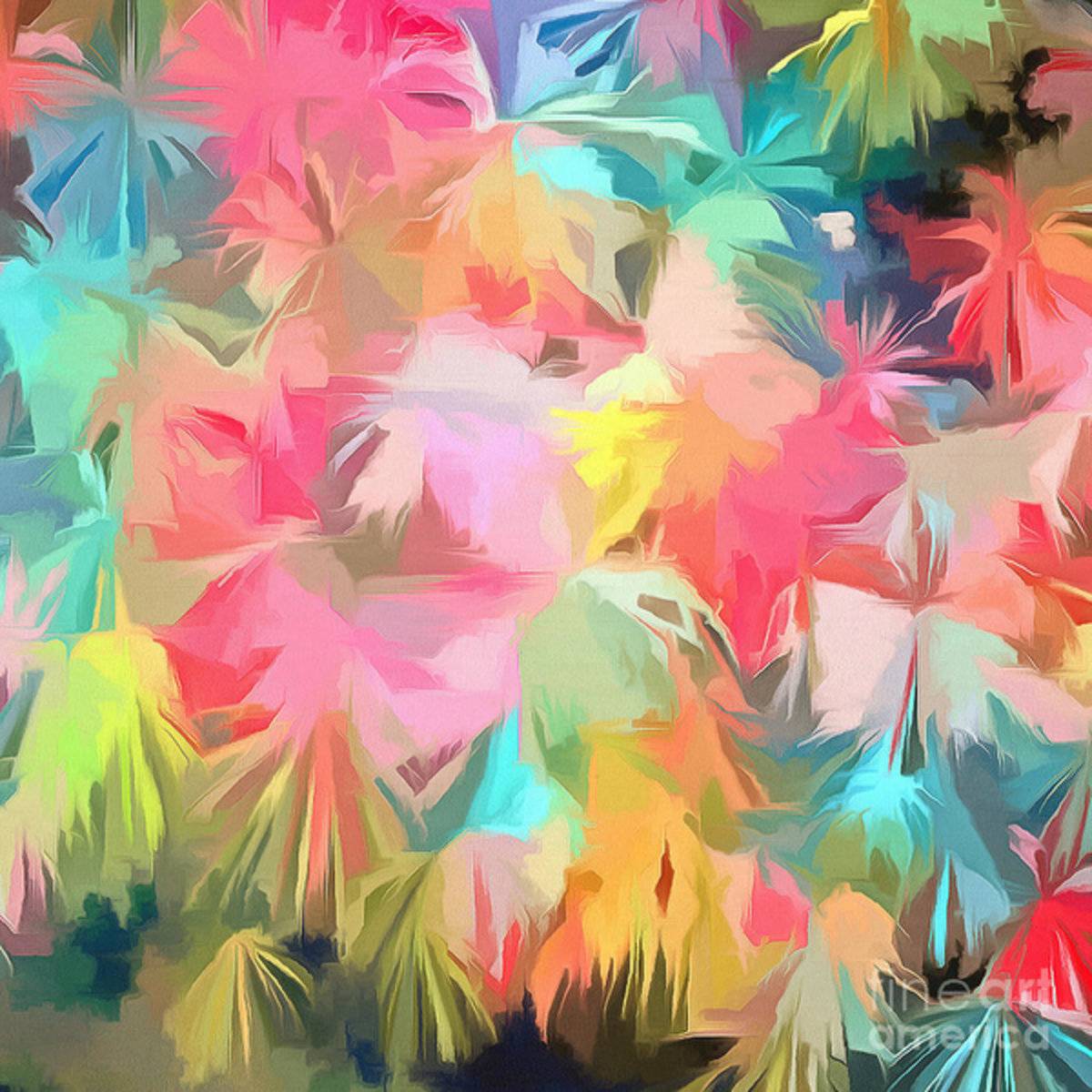 Fireworks Floral Abstract Square - Poster | Canvas Wall Art Print