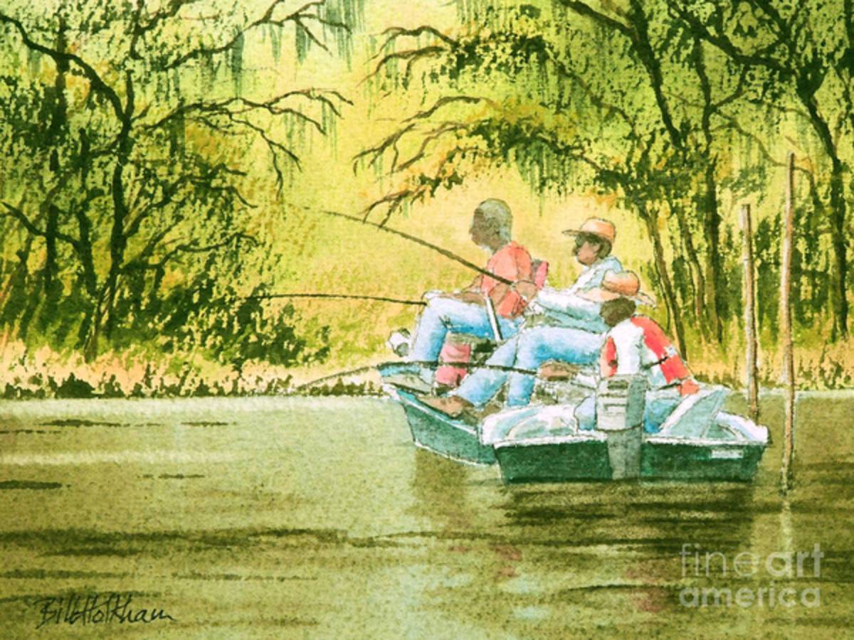 Fishing For Mullet - Poster | Canvas Wall Art Print