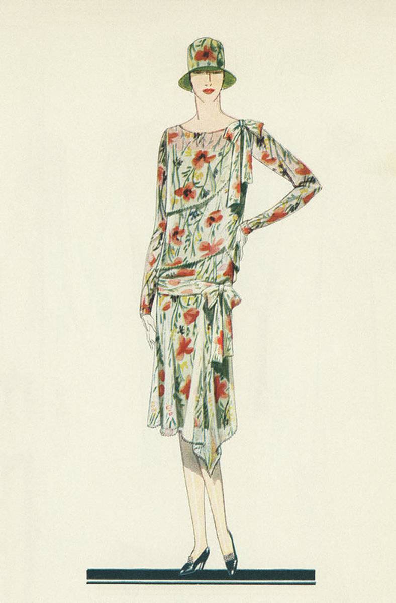Flapper In An Afternoon Dress - Poster | Canvas Wall Art Print