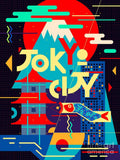 Flat Poster. Tokyo City - Poster | Canvas Wall Art Print