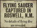 Flying Saucer Roswell Newspaper - Poster | Canvas Wall Art Print