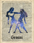 Gemini Twins Horoscope Zodiac Sign - Poster | Canvas Wall Art Print