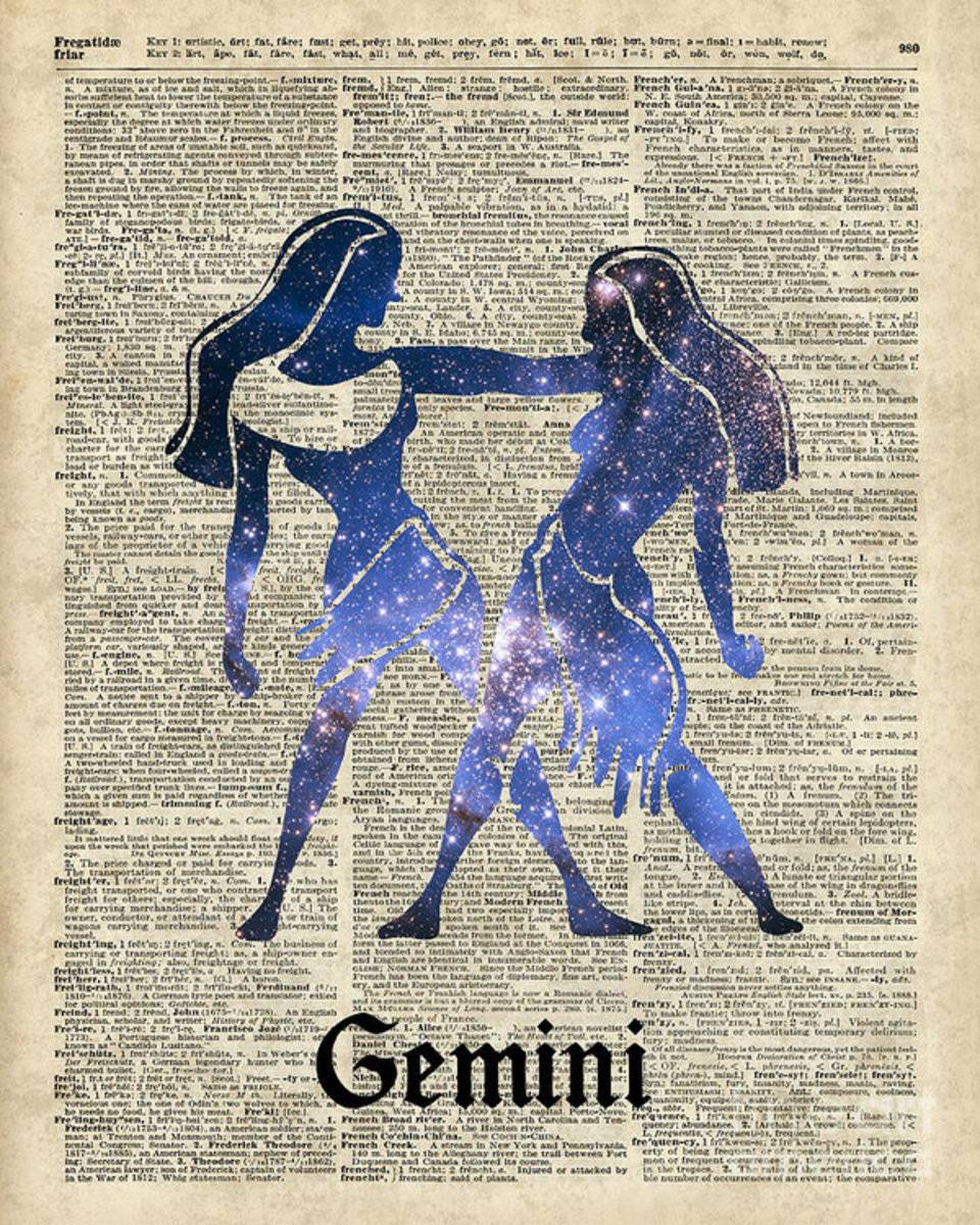 Gemini Twins Horoscope Zodiac Sign - Poster | Canvas Wall Art Print