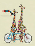 Giraffe Days Lets Tandem - Poster | Canvas Wall Art Print
