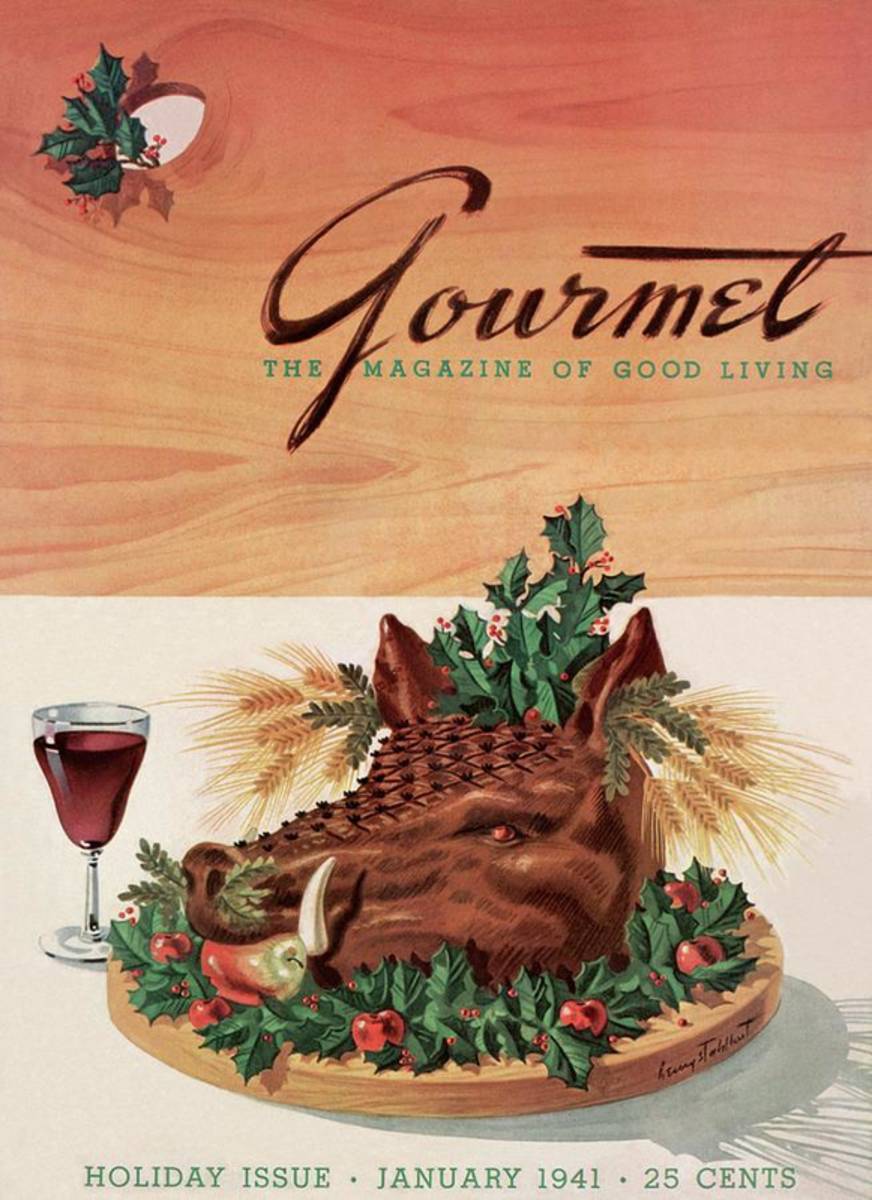 Gourmet Cover Featuring A Boar'S Head - Poster | Canvas Wall Art Print