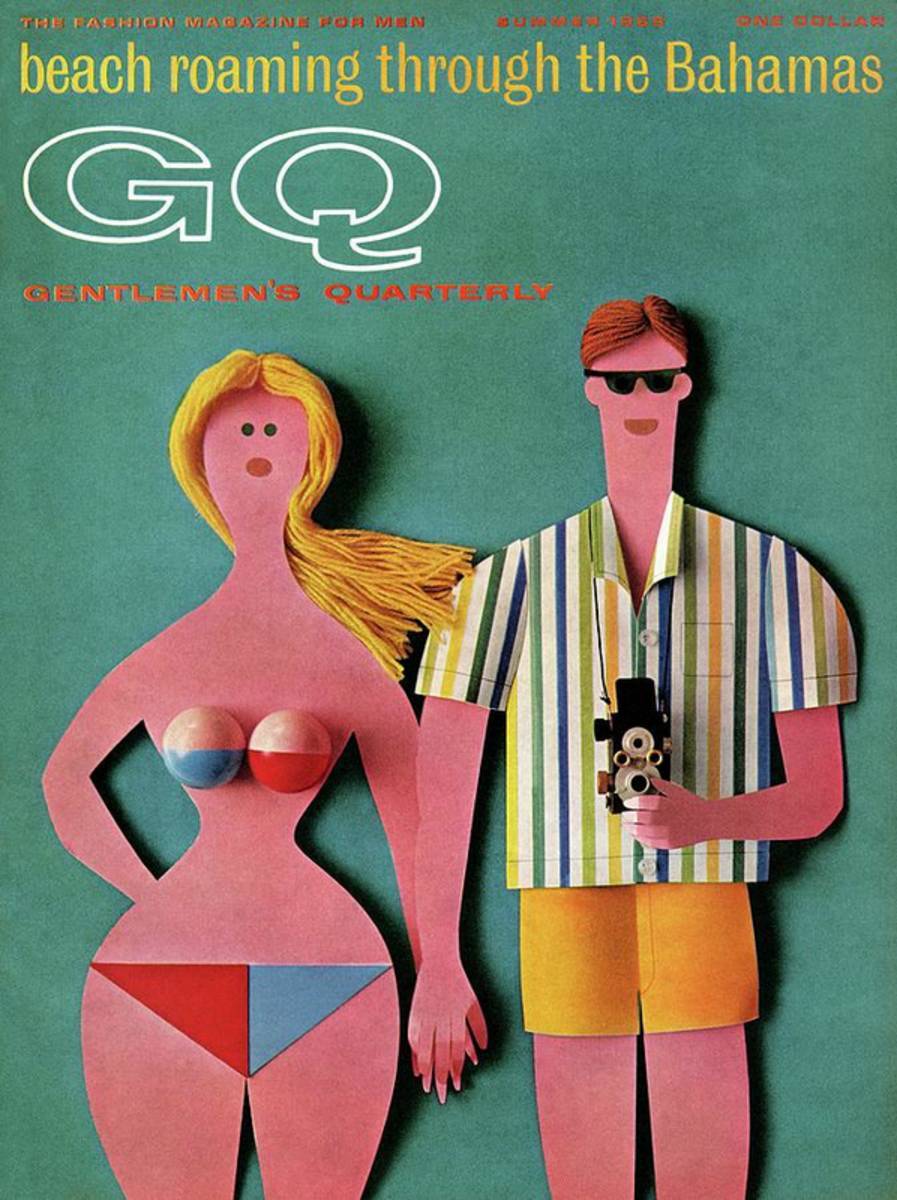 Gq Cover Featuring A Paper Cut Out Couple - Poster | Canvas Wall Art Print