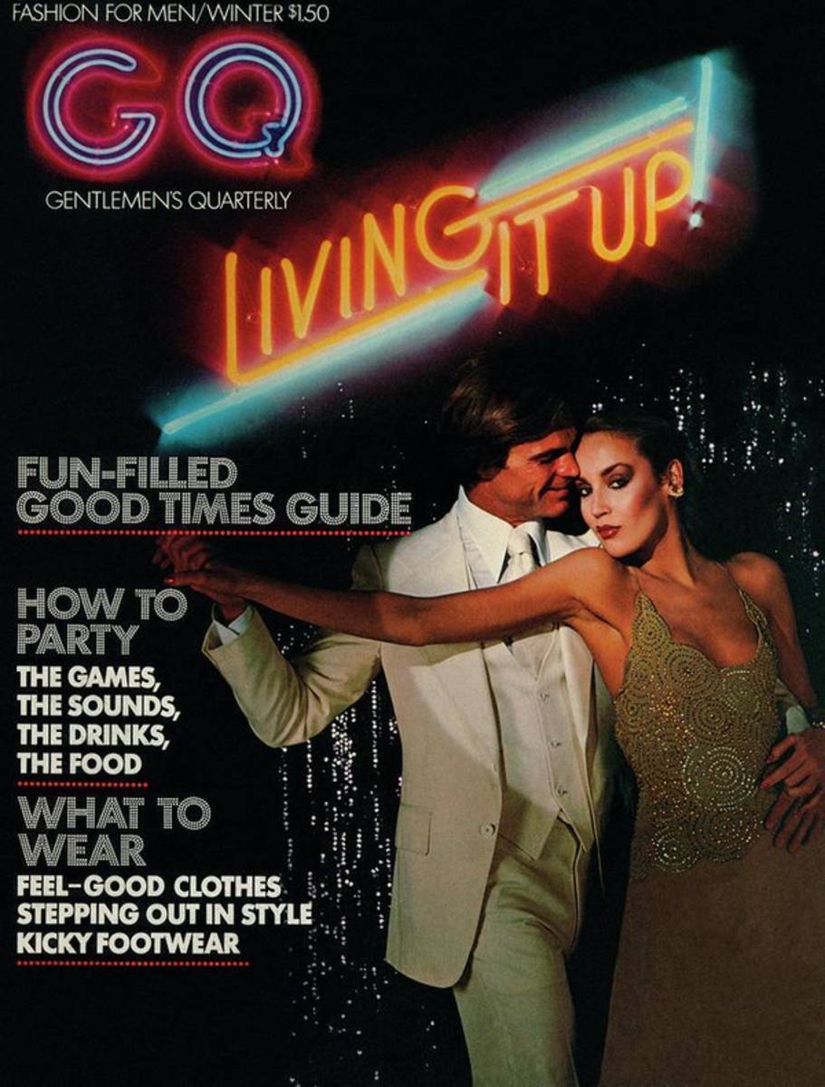 Gq Cover Of A Couple In Disco Setting - Poster | Canvas Wall Art Print