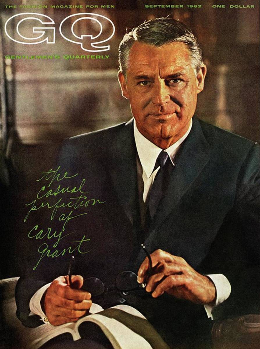 Gq Cover Of Actor Carey Grant Wearing Suit - Poster | Canvas Wall Art Print