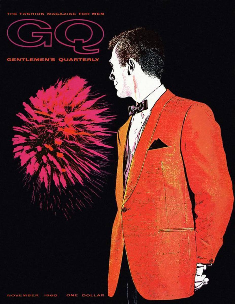 Gq Cover Of An Illustration Of A Man Wearing An - Poster | Canvas Wall Art Print
