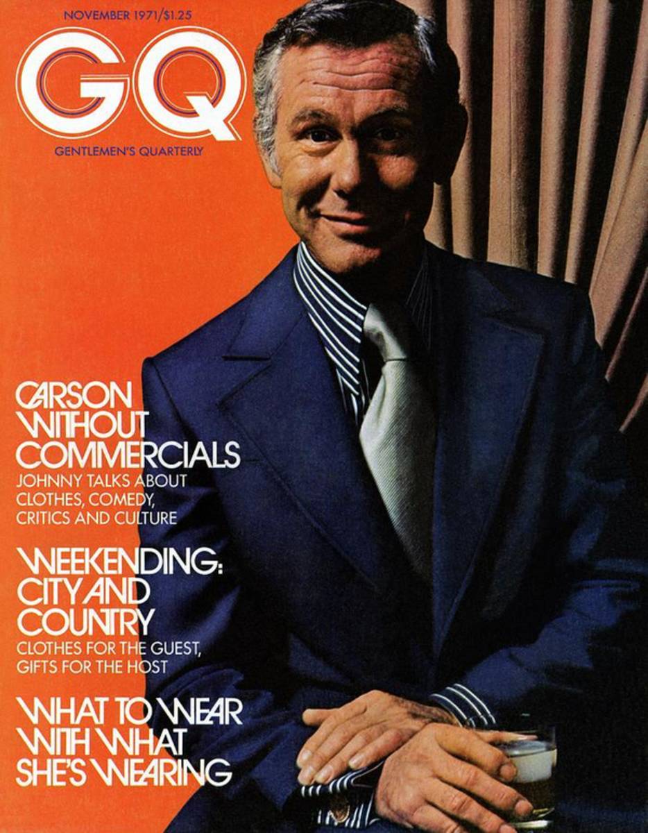 Gq Cover Of Johnny Carson Wearing Suit - Poster | Canvas Wall Art Print