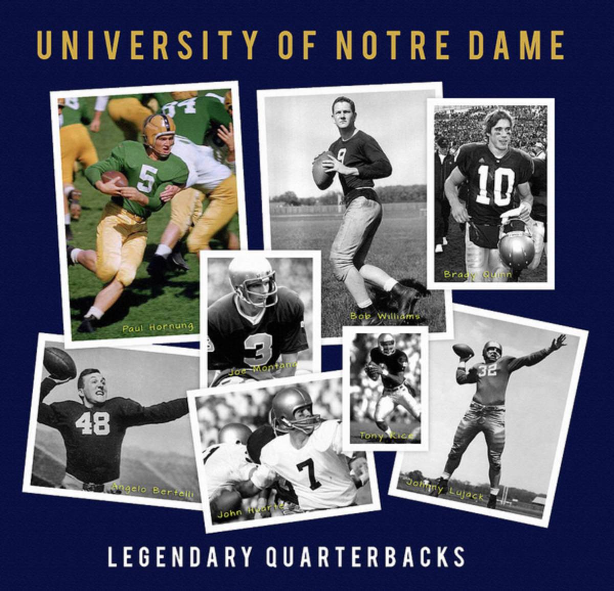 Greatest Notre Dame Quarterbacks - Poster | Canvas Wall Art Print