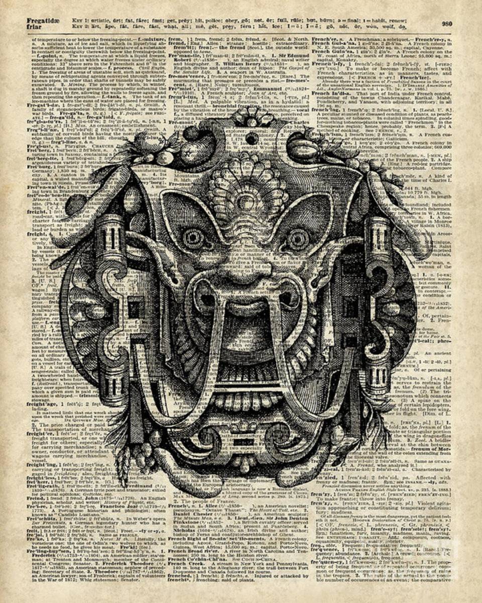 Grotesque Mask - Poster | Canvas Wall Art Print