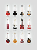 Guitar Icons No1 - Poster | Canvas Wall Art Print