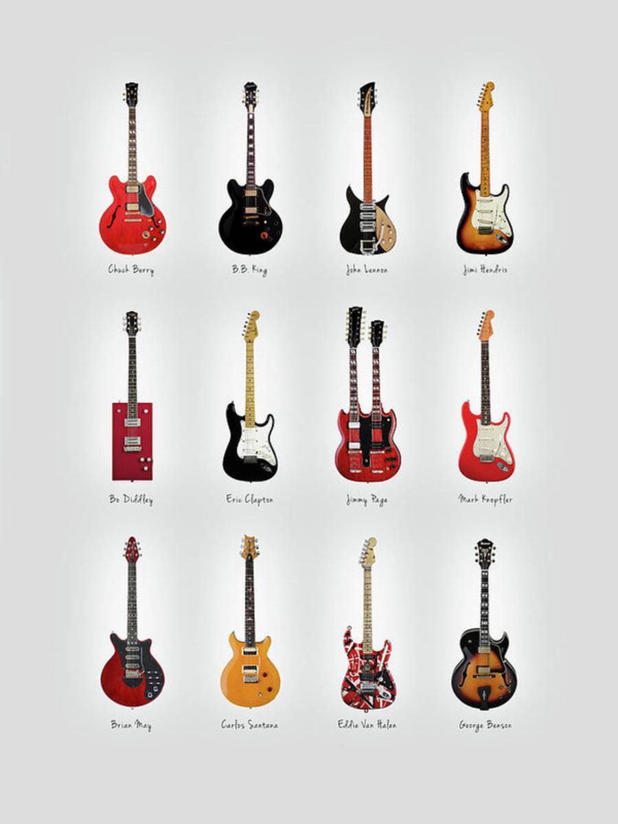 Guitar Icons No1 - Poster | Canvas Wall Art Print