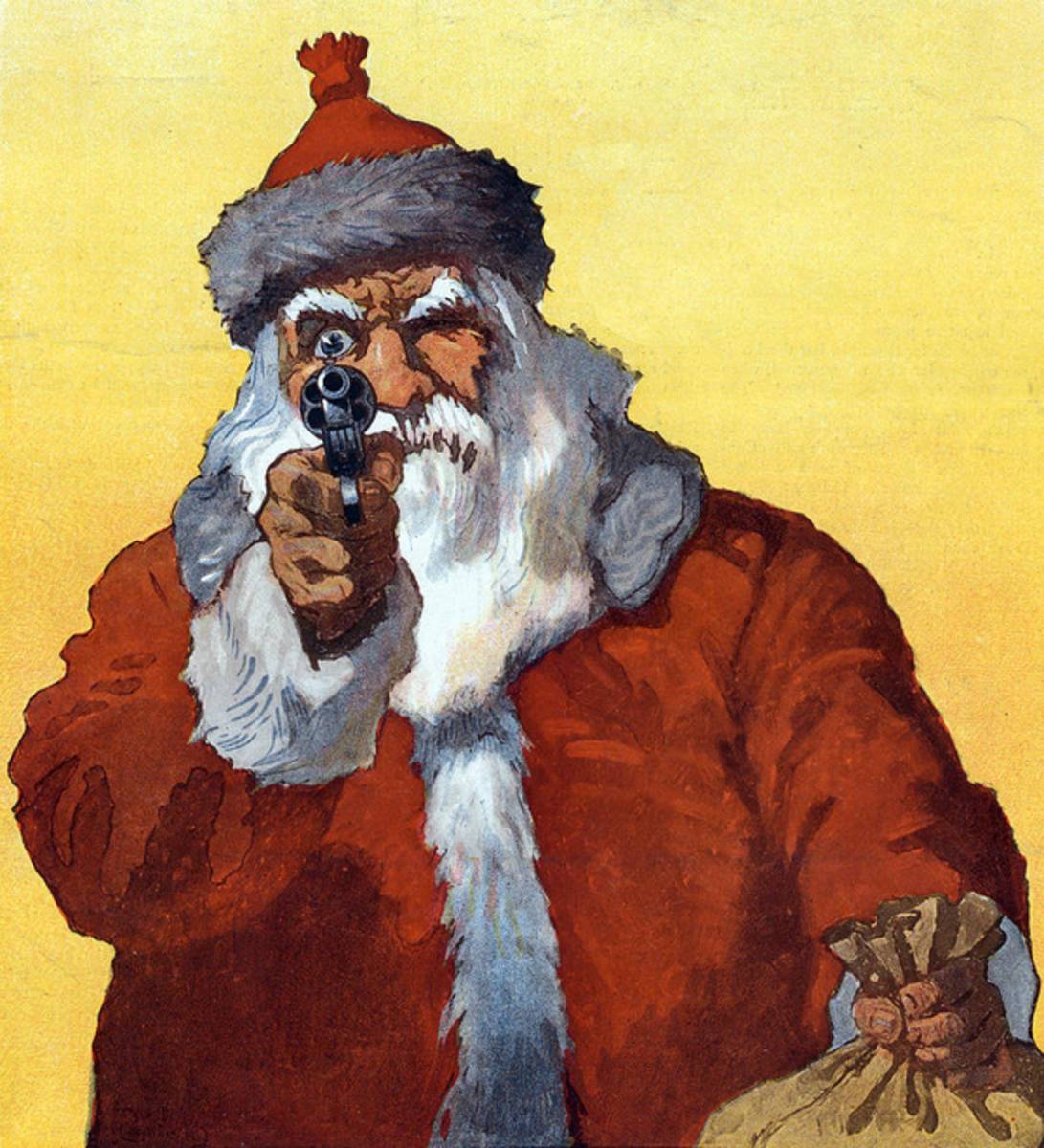 Hands Up Puck Christmas, 1912 - Poster | Canvas Wall Art Print