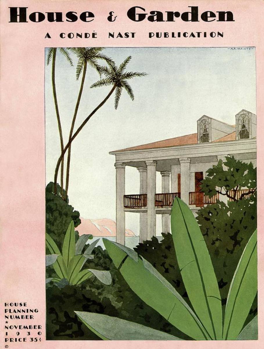 House &amp; Garden Cover Illustration - Poster | Canvas Wall Art Print