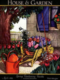 House &amp; Garden Cover Illustration Of Garden Scene - Poster | Canvas Wall Art Print