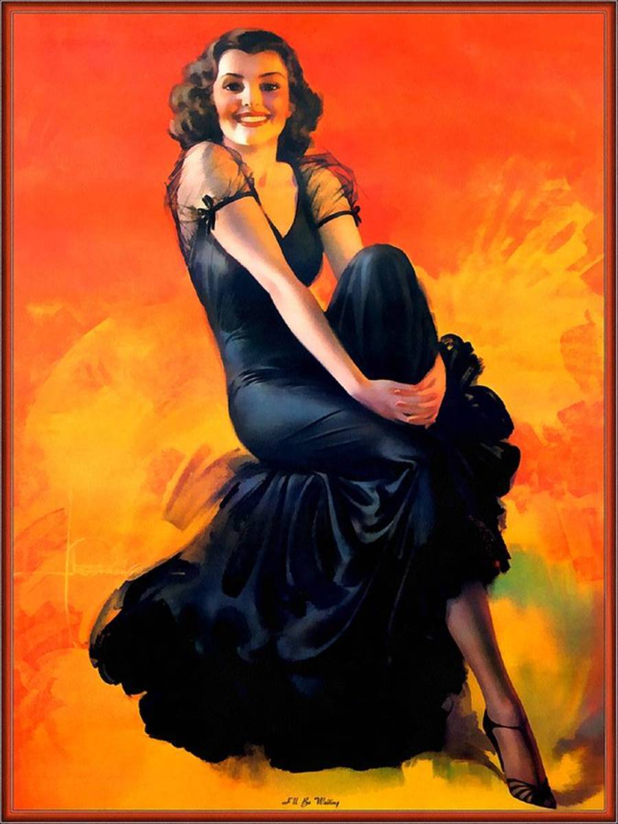 I Will Be Waiting Pin Up Model - Poster | Canvas Wall Art Print