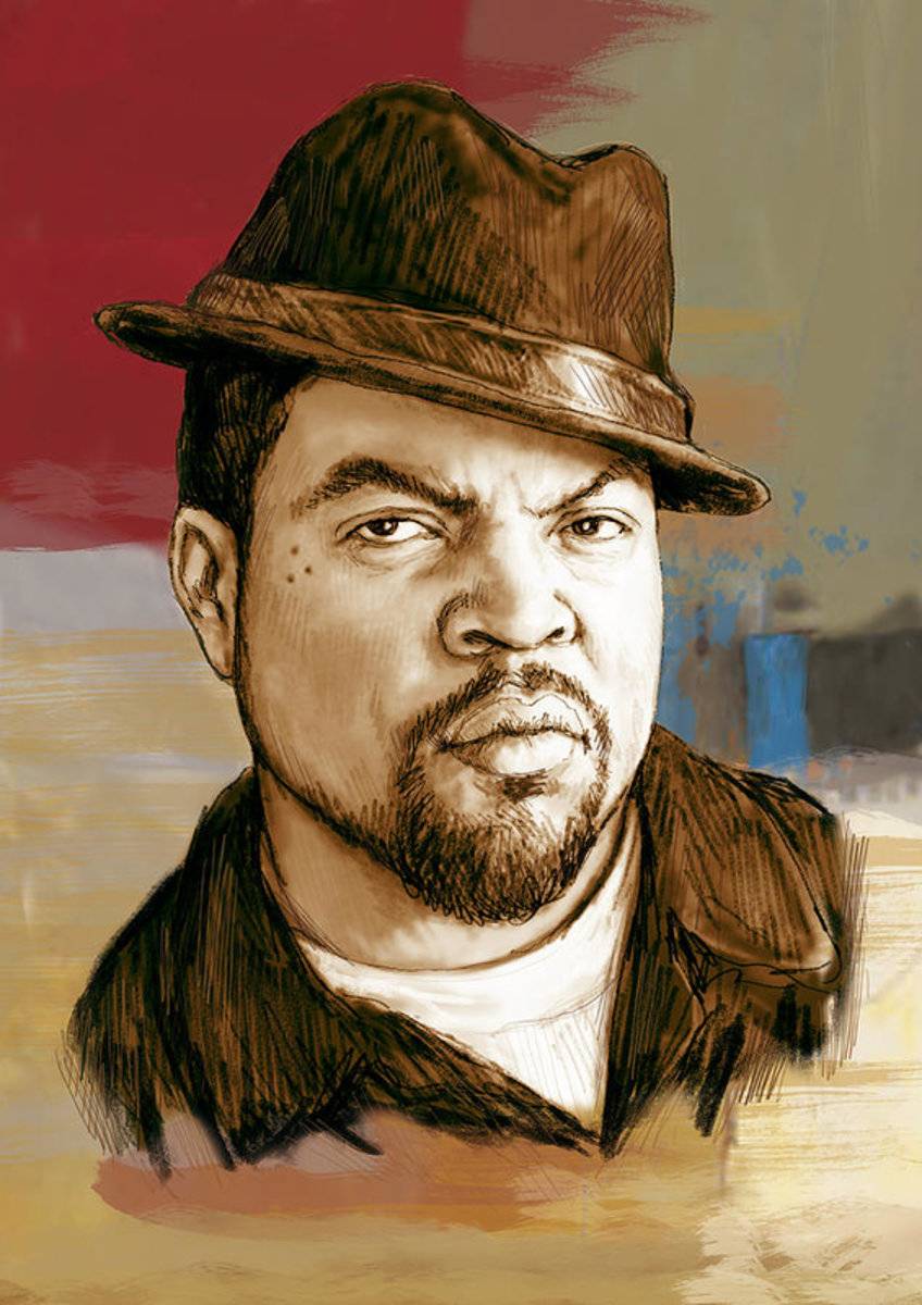 Ice Cube - Stylised Pop Art Drawing Portrait - Rapper - Poster | Canvas Wall Art Print