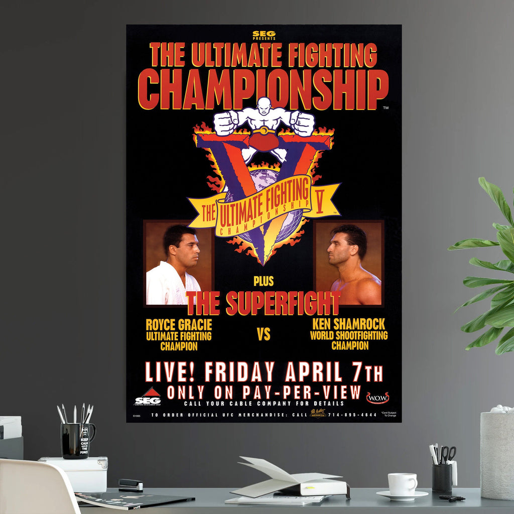UFC 5 The Superfight Ken Shamrock - Poster | Canvas Wall Art Print
