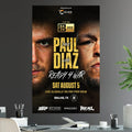 Jake Paul vs Nate Diaz Boxing UFC YouTube Pay Per View - Poster | Canvas Wall Art Print